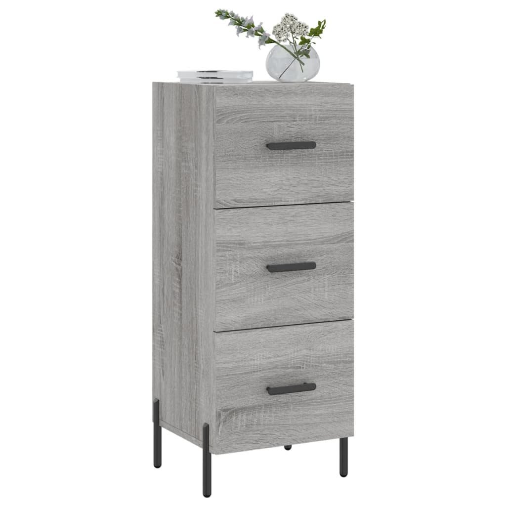 VidaXL Dressoir 34,5x34x90 cm bewerkt hout grijs sonoma eikenkleurig