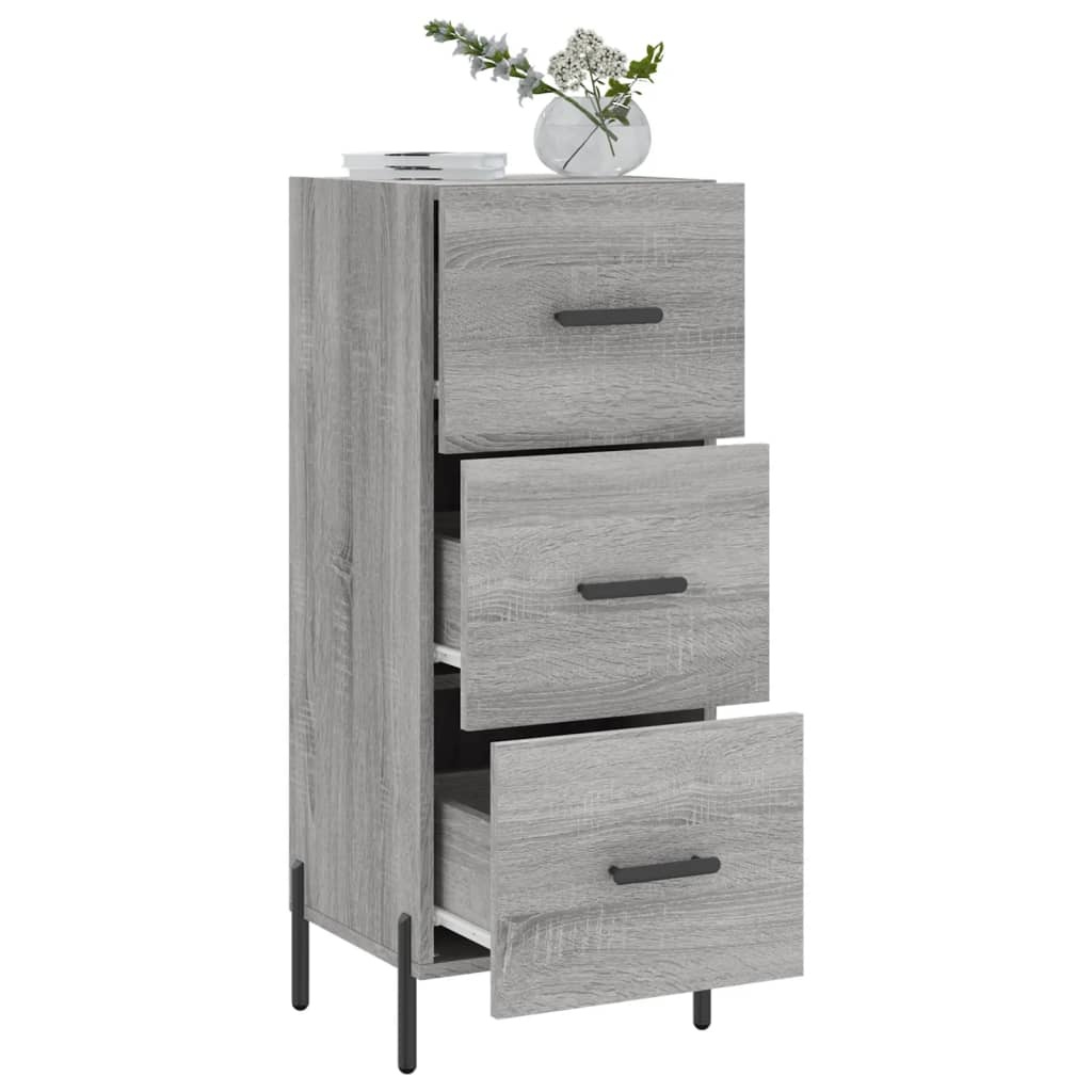 VidaXL Dressoir 34,5x34x90 cm bewerkt hout grijs sonoma eikenkleurig