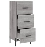 VidaXL Dressoir 34,5x34x90 cm bewerkt hout grijs sonoma eikenkleurig