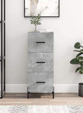 VidaXL Dressoir 34,5x34x90 cm bewerkt hout betongrijs