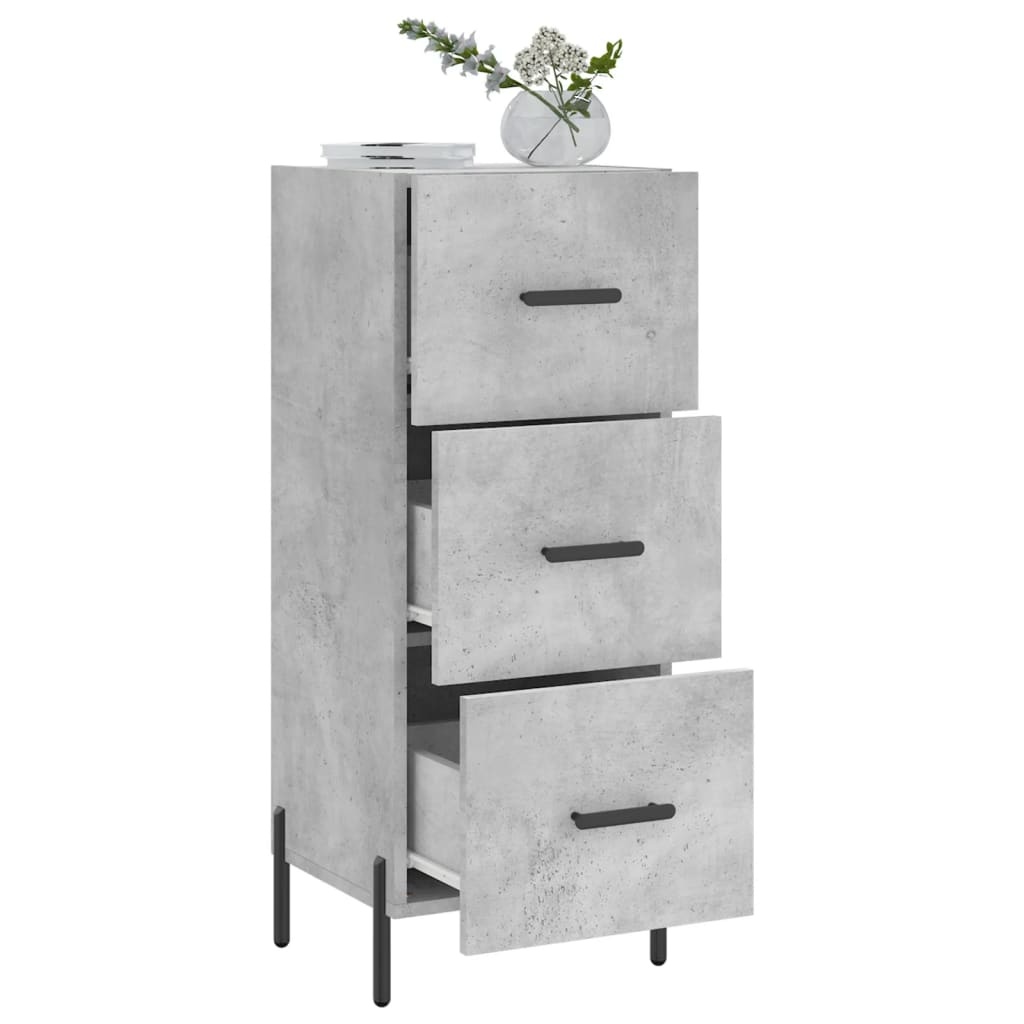 VidaXL Dressoir 34,5x34x90 cm bewerkt hout betongrijs