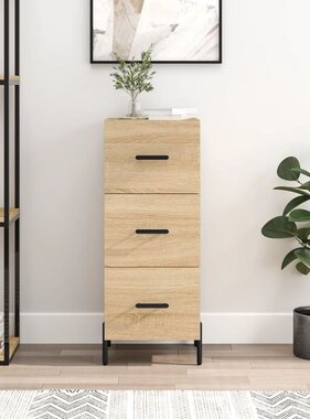 VidaXL Dressoir 34,5x34x90 cm bewerkt hout sonoma eiken