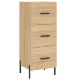 vidaXL Dressoir 34,5x34x90 cm bewerkt hout sonoma eiken