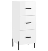 VidaXL Dressoir 34,5x34x90 cm bewerkt hout hoogglans wit