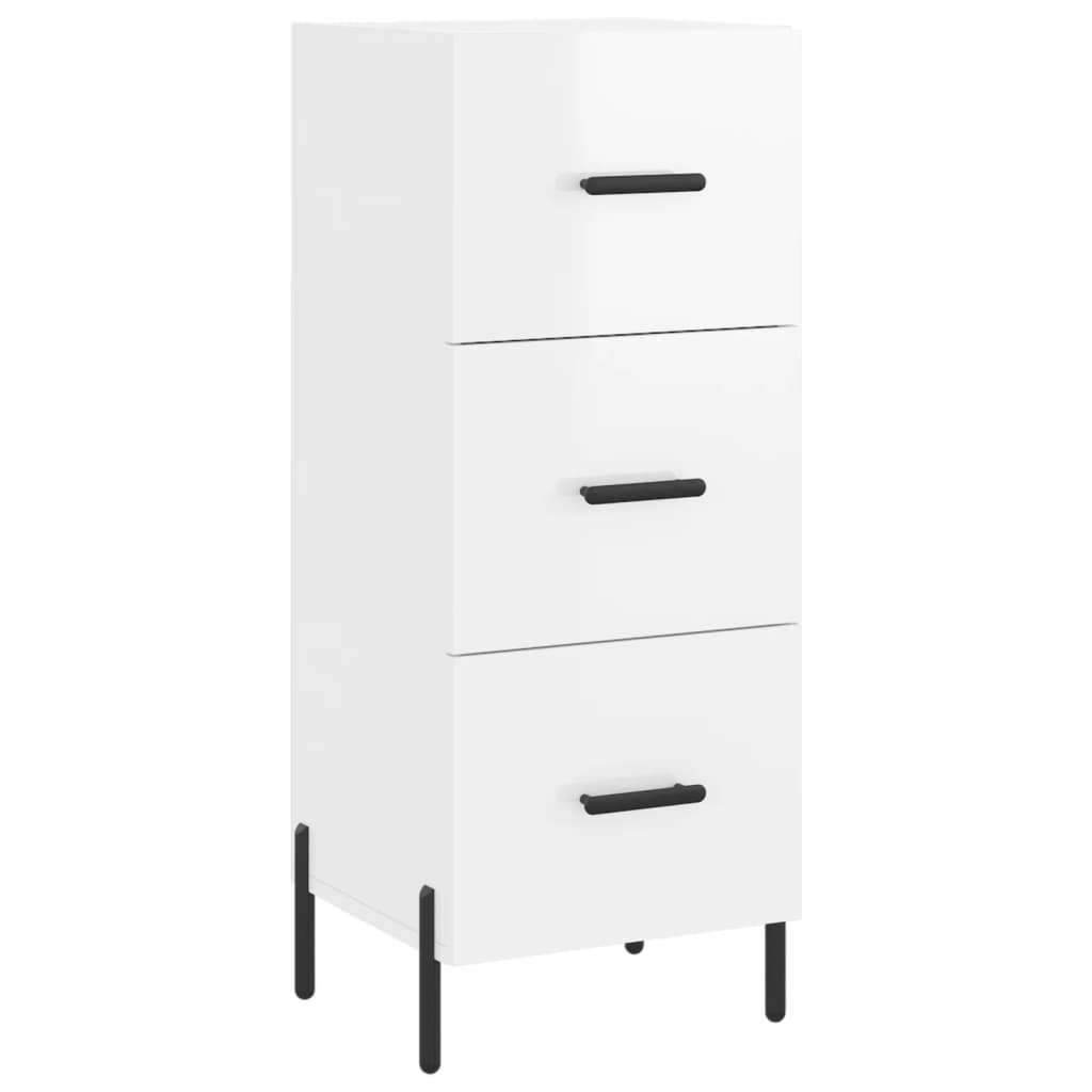 VidaXL Dressoir 34,5x34x90 cm bewerkt hout hoogglans wit