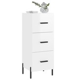 VidaXL Dressoir 34,5x34x90 cm bewerkt hout hoogglans wit