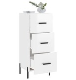 VidaXL Dressoir 34,5x34x90 cm bewerkt hout hoogglans wit