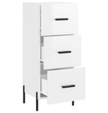 VidaXL Dressoir 34,5x34x90 cm bewerkt hout hoogglans wit