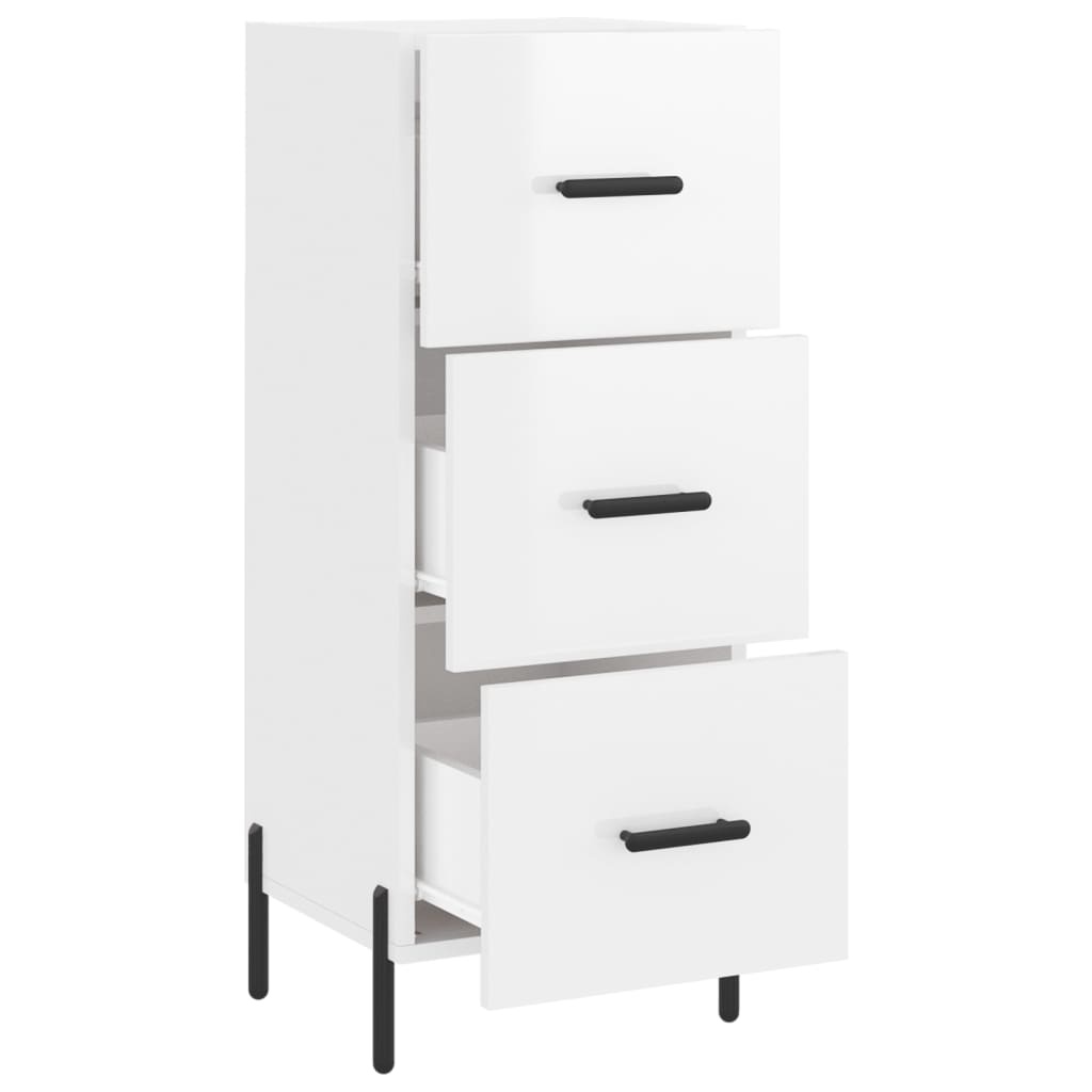VidaXL Dressoir 34,5x34x90 cm bewerkt hout hoogglans wit