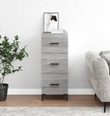 VidaXL Dressoir 34,5x34x90 cm bewerkt hout grijs sonoma eikenkleurig