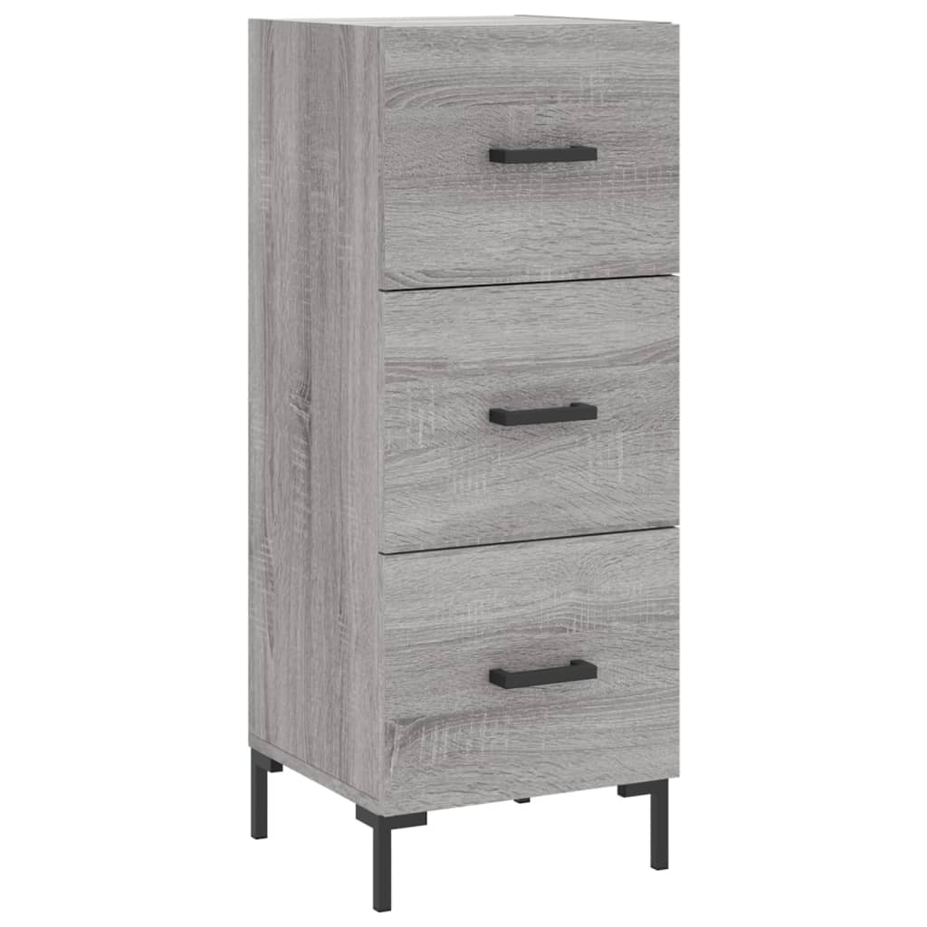 vidaXL Dressoir 34,5x34x90 cm bewerkt hout grijs sonoma eikenkleurig