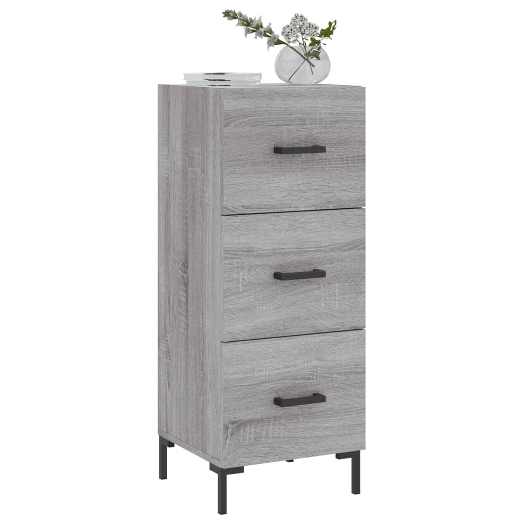 vidaXL Dressoir 34,5x34x90 cm bewerkt hout grijs sonoma eikenkleurig