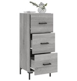 VidaXL Dressoir 34,5x34x90 cm bewerkt hout grijs sonoma eikenkleurig