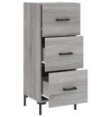 VidaXL Dressoir 34,5x34x90 cm bewerkt hout grijs sonoma eikenkleurig
