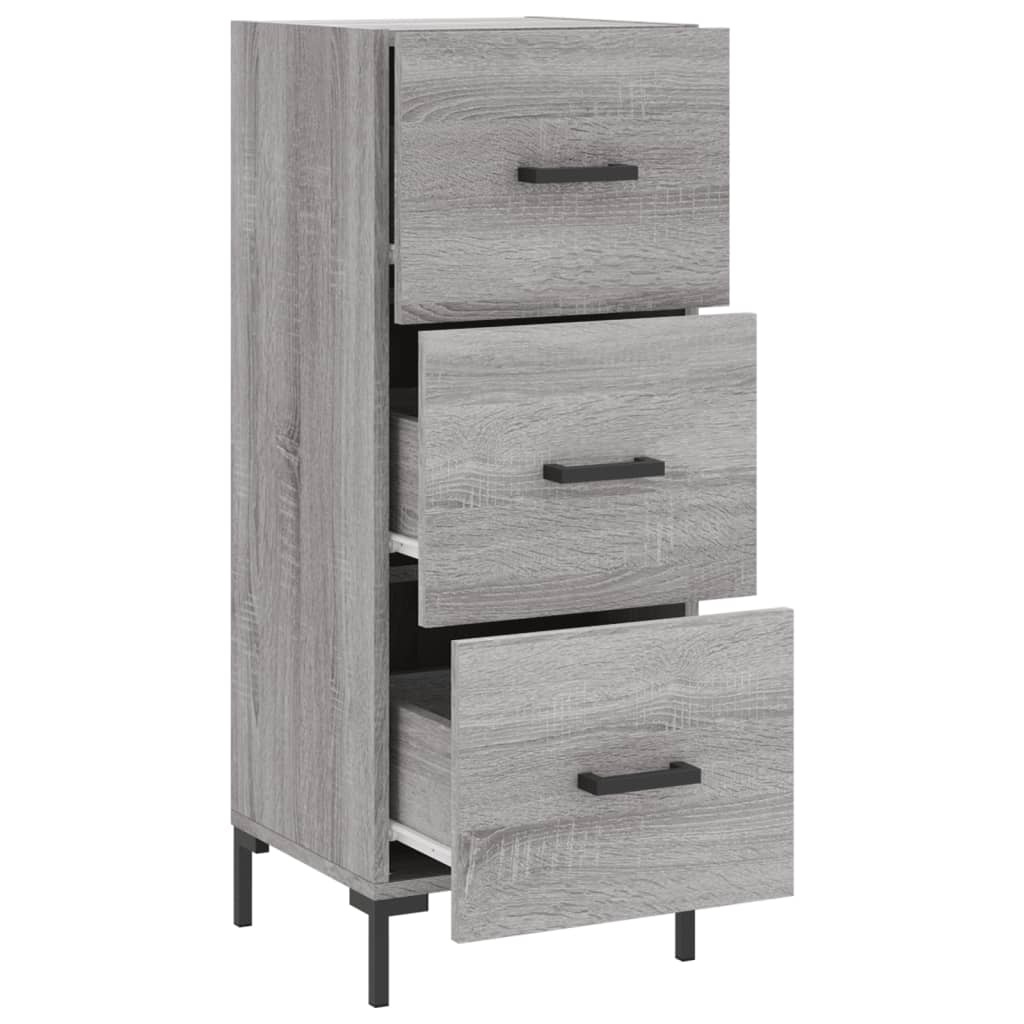 vidaXL Dressoir 34,5x34x90 cm bewerkt hout grijs sonoma eikenkleurig