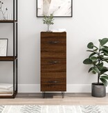 VidaXL Dressoir 34,5x34x90 cm bewerkt hout bruineikenkleurig