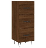 VidaXL Dressoir 34,5x34x90 cm bewerkt hout bruineikenkleurig