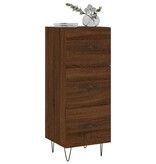 VidaXL Dressoir 34,5x34x90 cm bewerkt hout bruineikenkleurig