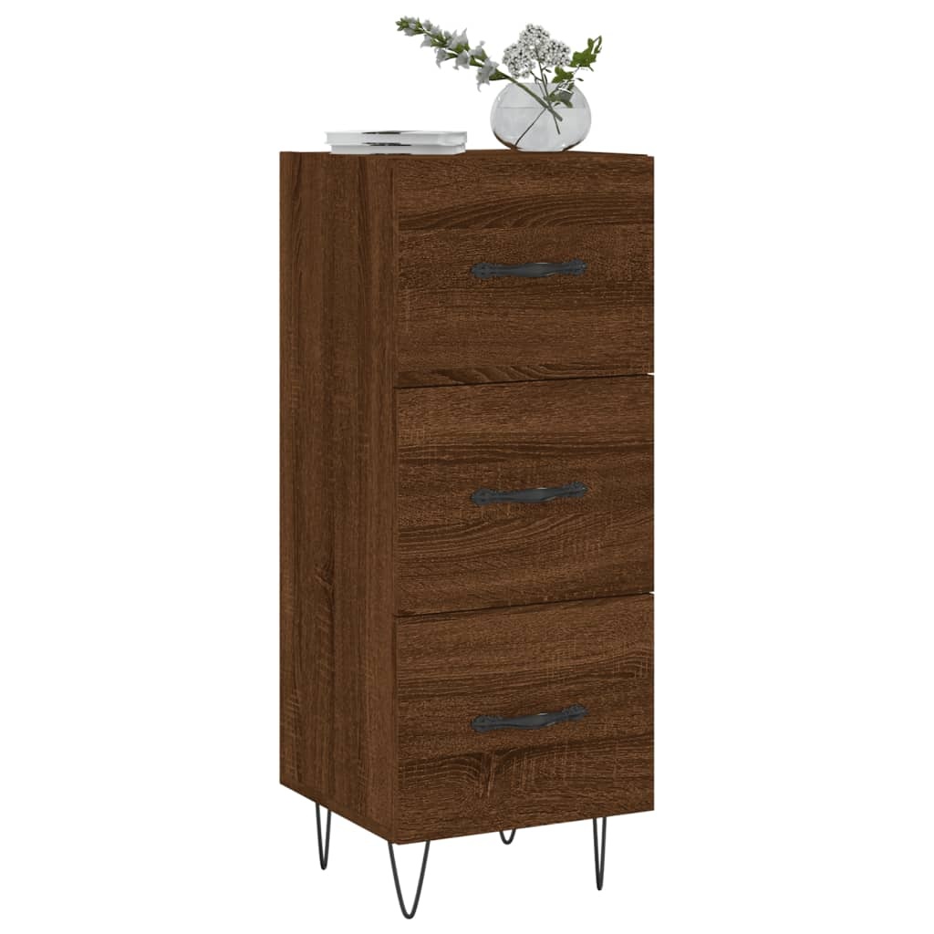 VidaXL Dressoir 34,5x34x90 cm bewerkt hout bruineikenkleurig