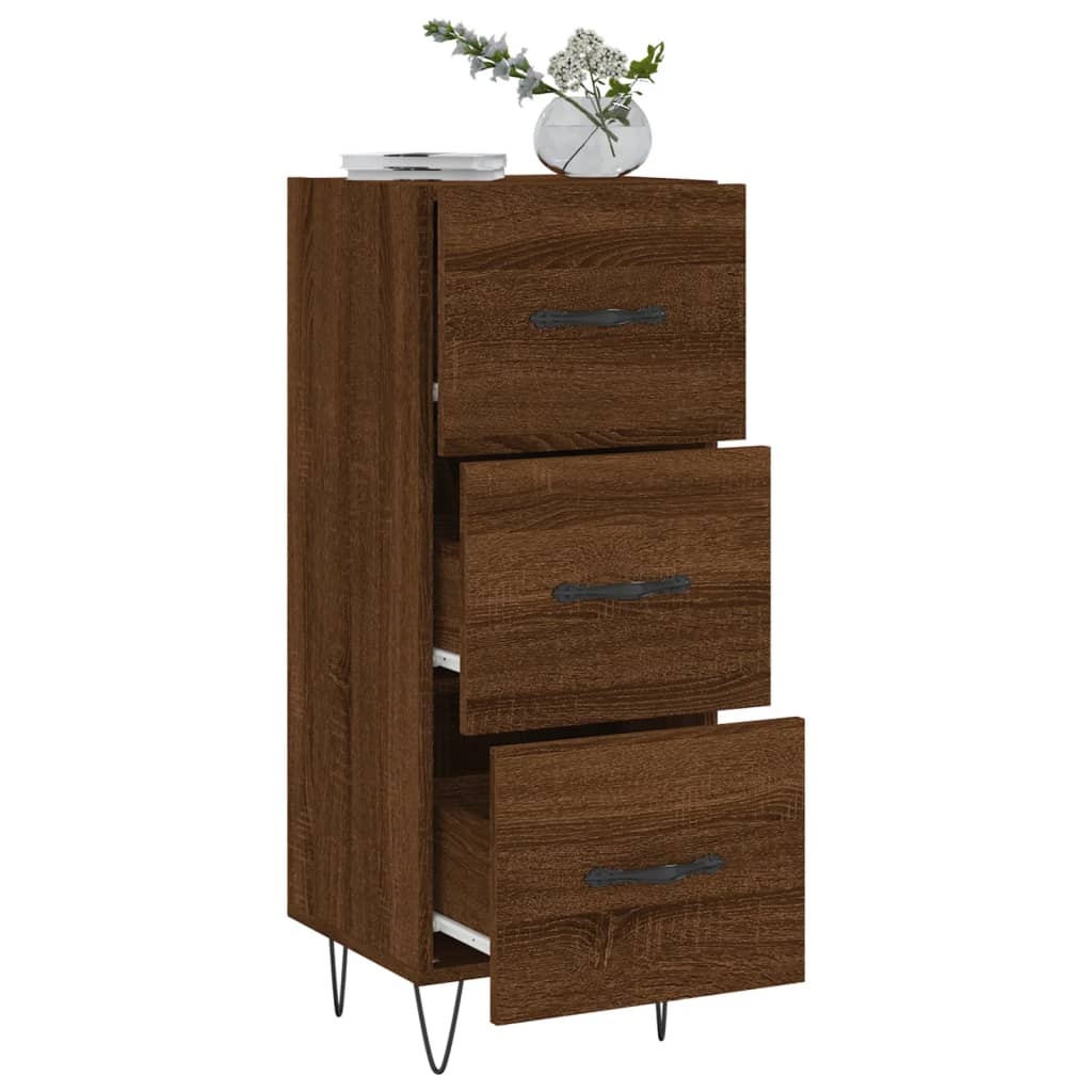 VidaXL Dressoir 34,5x34x90 cm bewerkt hout bruineikenkleurig