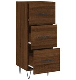 VidaXL Dressoir 34,5x34x90 cm bewerkt hout bruineikenkleurig