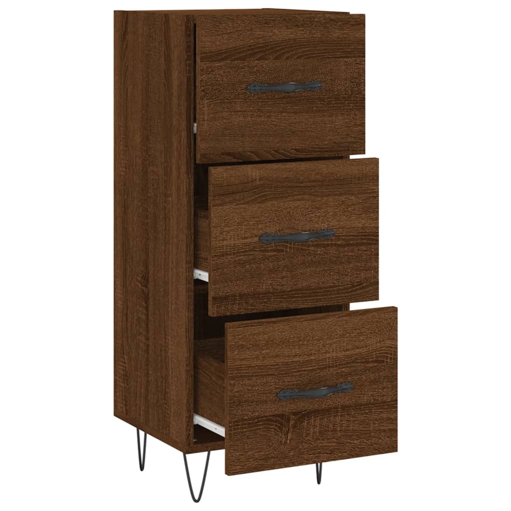 VidaXL Dressoir 34,5x34x90 cm bewerkt hout bruineikenkleurig
