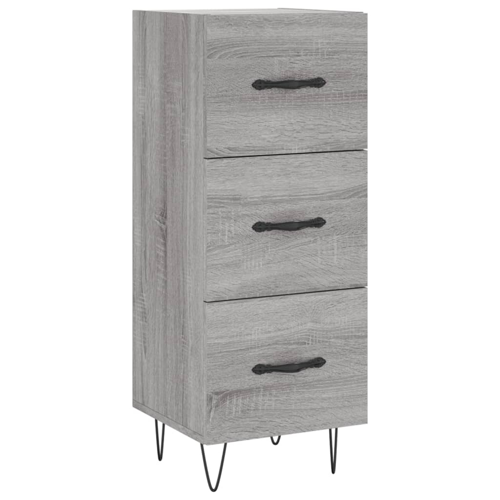 VidaXL Dressoir 34,5x34x90 cm bewerkt hout grijs sonoma eikenkleurig