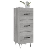 VidaXL Dressoir 34,5x34x90 cm bewerkt hout grijs sonoma eikenkleurig