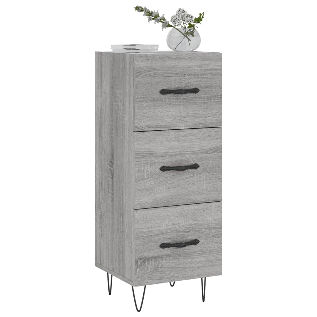 VidaXL Dressoir 34,5x34x90 cm bewerkt hout grijs sonoma eikenkleurig