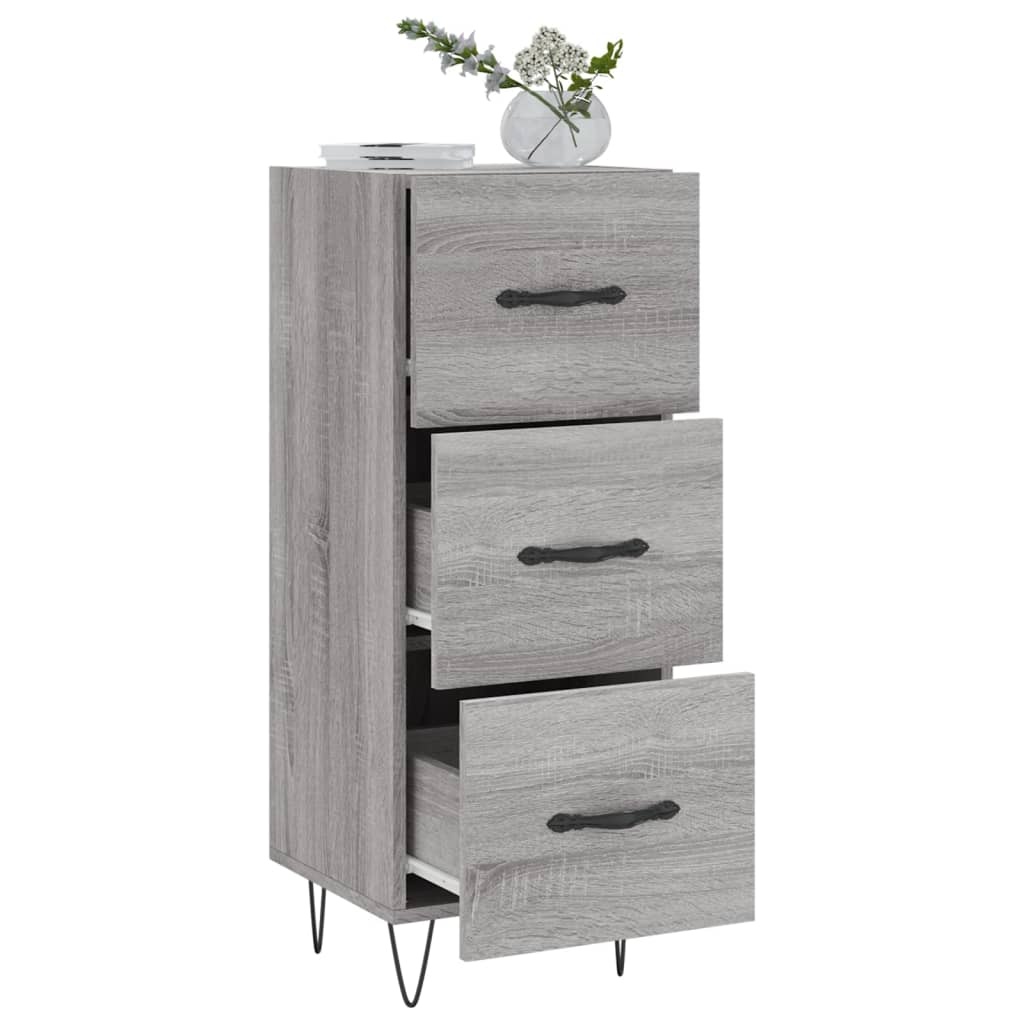 VidaXL Dressoir 34,5x34x90 cm bewerkt hout grijs sonoma eikenkleurig