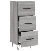 VidaXL Dressoir 34,5x34x90 cm bewerkt hout grijs sonoma eikenkleurig