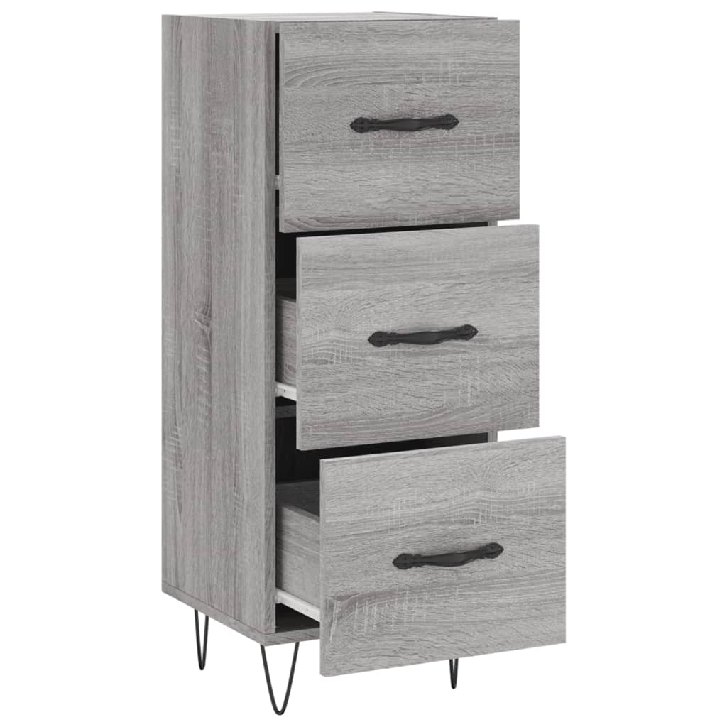 VidaXL Dressoir 34,5x34x90 cm bewerkt hout grijs sonoma eikenkleurig