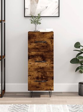 VidaXL Dressoir 34,5x34x90 cm bewerkt hout gerookt eiken
