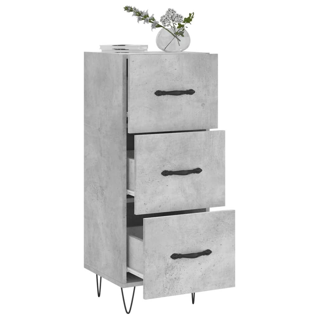 VidaXL Dressoir 34,5x34x90 cm bewerkt hout betongrijs