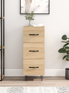 VidaXL Dressoir 34,5x34x90 cm bewerkt hout sonoma eiken