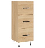 VidaXL Dressoir 34,5x34x90 cm bewerkt hout sonoma eiken