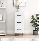 VidaXL Dressoir 34,5x34x90 cm bewerkt hout hoogglans wit