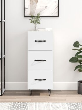 VidaXL Dressoir 34,5x34x90 cm bewerkt hout hoogglans wit