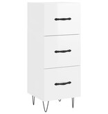 VidaXL Dressoir 34,5x34x90 cm bewerkt hout hoogglans wit