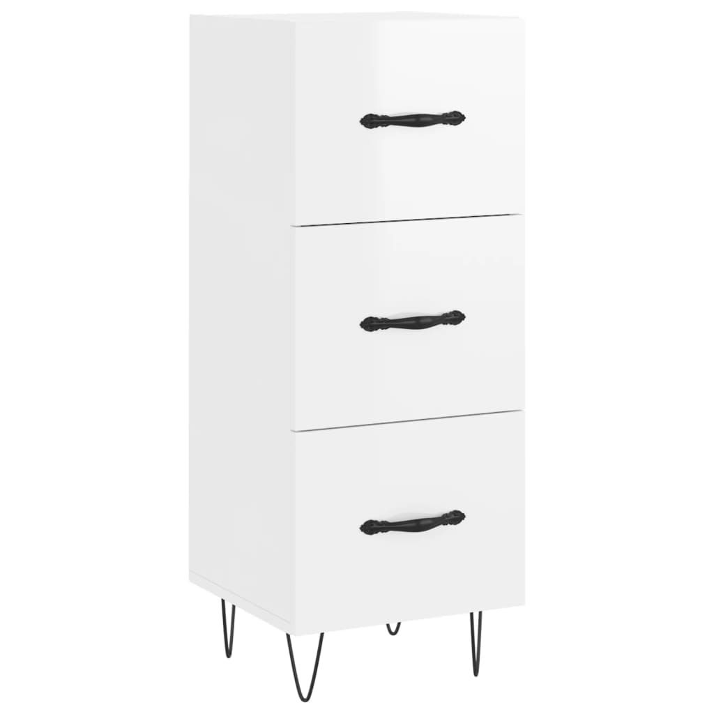 VidaXL Dressoir 34,5x34x90 cm bewerkt hout hoogglans wit