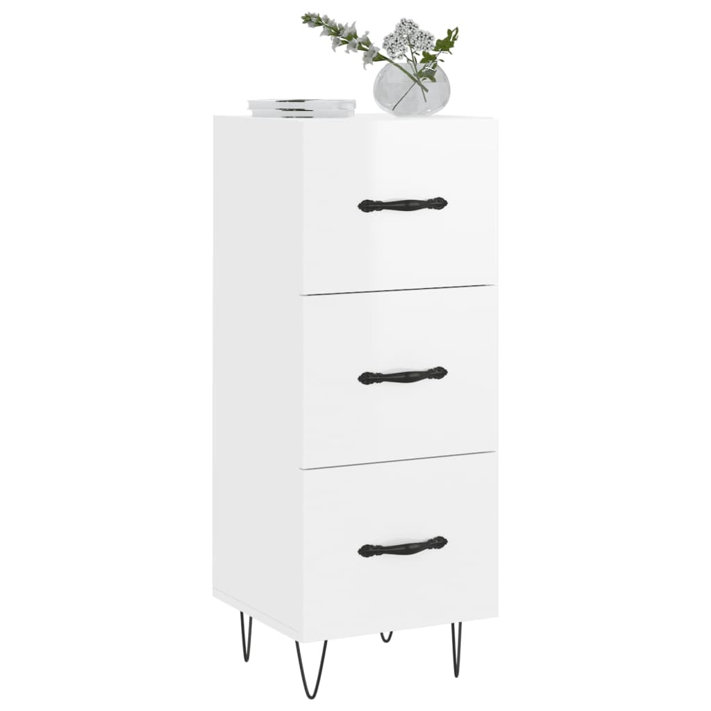 VidaXL Dressoir 34,5x34x90 cm bewerkt hout hoogglans wit