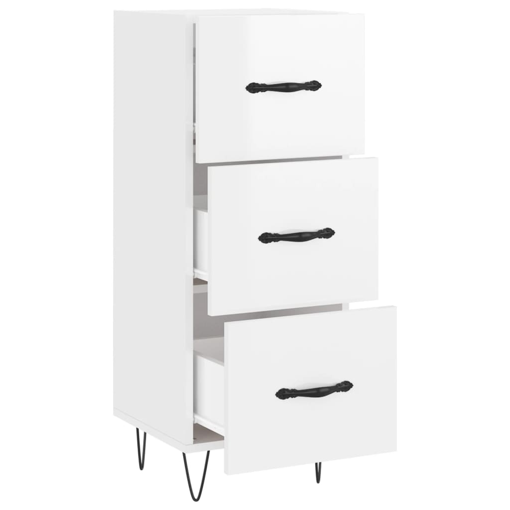 VidaXL Dressoir 34,5x34x90 cm bewerkt hout hoogglans wit