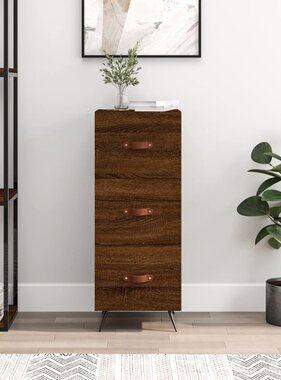 VidaXL Dressoir 34,5x34x90 cm bewerkt hout bruineikenkleurig
