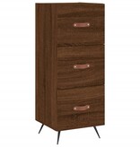 VidaXL Dressoir 34,5x34x90 cm bewerkt hout bruineikenkleurig