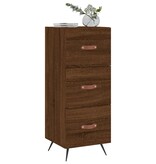 VidaXL Dressoir 34,5x34x90 cm bewerkt hout bruineikenkleurig