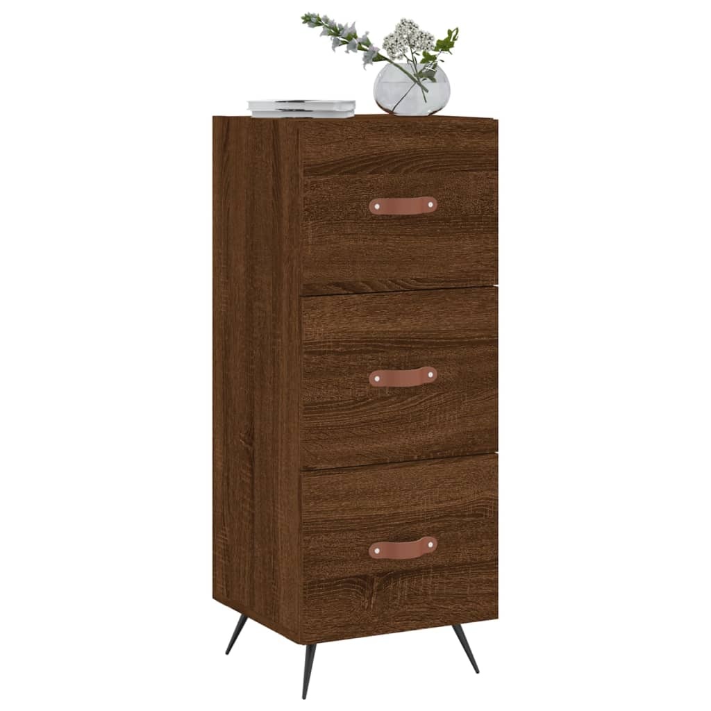 VidaXL Dressoir 34,5x34x90 cm bewerkt hout bruineikenkleurig