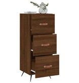 VidaXL Dressoir 34,5x34x90 cm bewerkt hout bruineikenkleurig