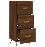 VidaXL Dressoir 34,5x34x90 cm bewerkt hout bruineikenkleurig