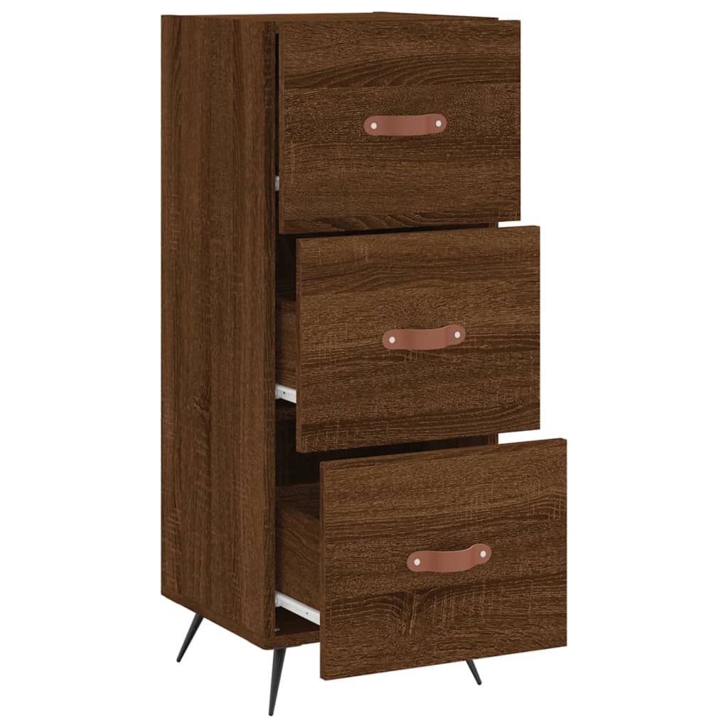 VidaXL Dressoir 34,5x34x90 cm bewerkt hout bruineikenkleurig
