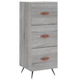 VidaXL Dressoir 34,5x34x90 cm bewerkt hout grijs sonoma eikenkleurig